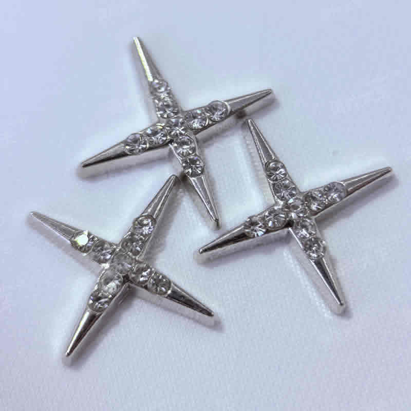 ✨ 四芒星满钻锌合金烫片