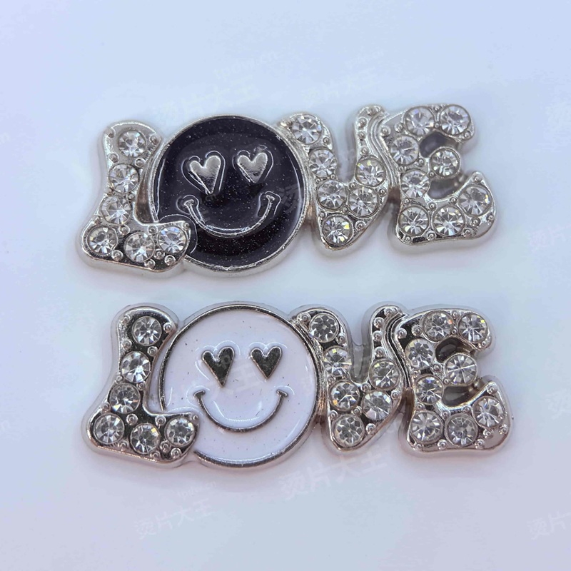 LOVE笑脸镶钻烫片